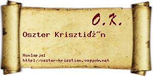 Oszter Krisztián névjegykártya