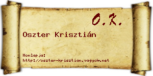 Oszter Krisztián névjegykártya